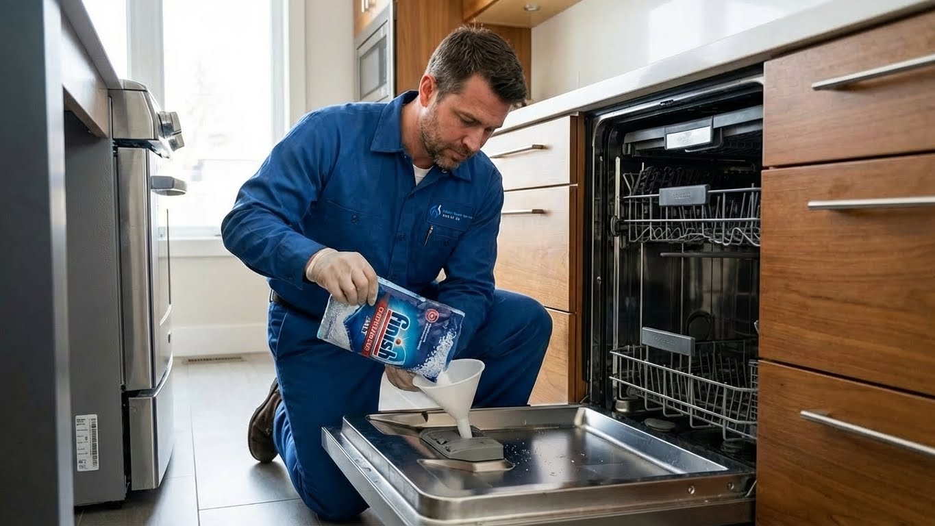 Arçelik bulaşık makinesi tuz haznesi sensör kontrolü ve temizliği.