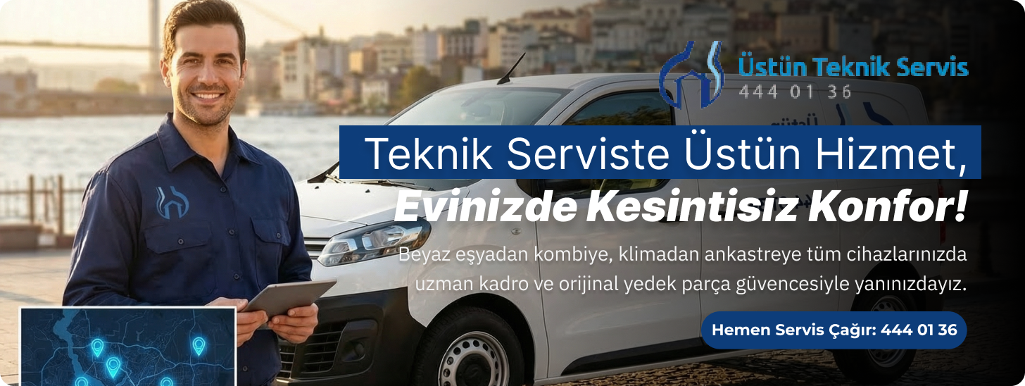 Üstün Teknik Servis İstanbul beyaz eşya, kombi ve klima tamiri - Uzman teknisyen kadrosu ve gezici servis aracı ile orijinal yedek parça garantili hizmet.
